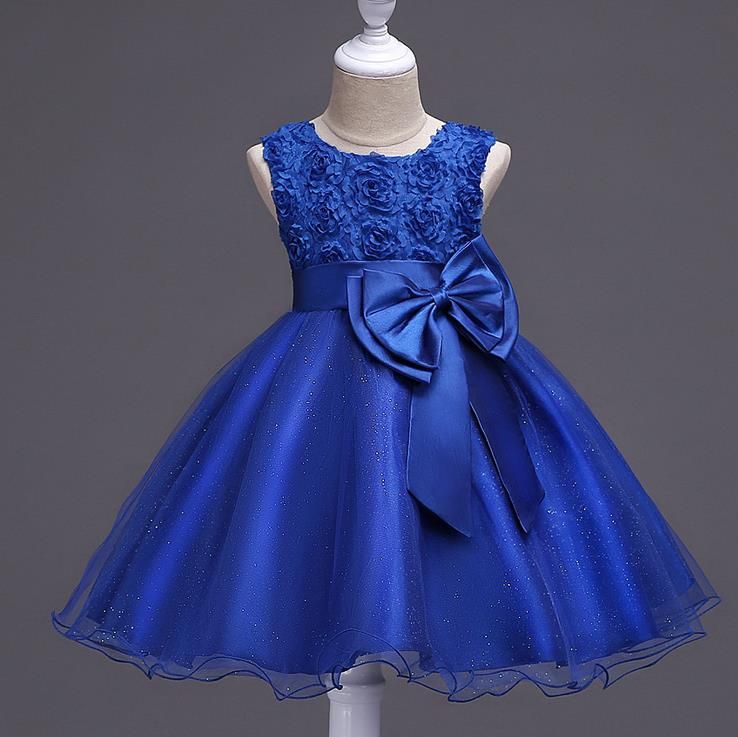 Dark Blue White Bow Dress