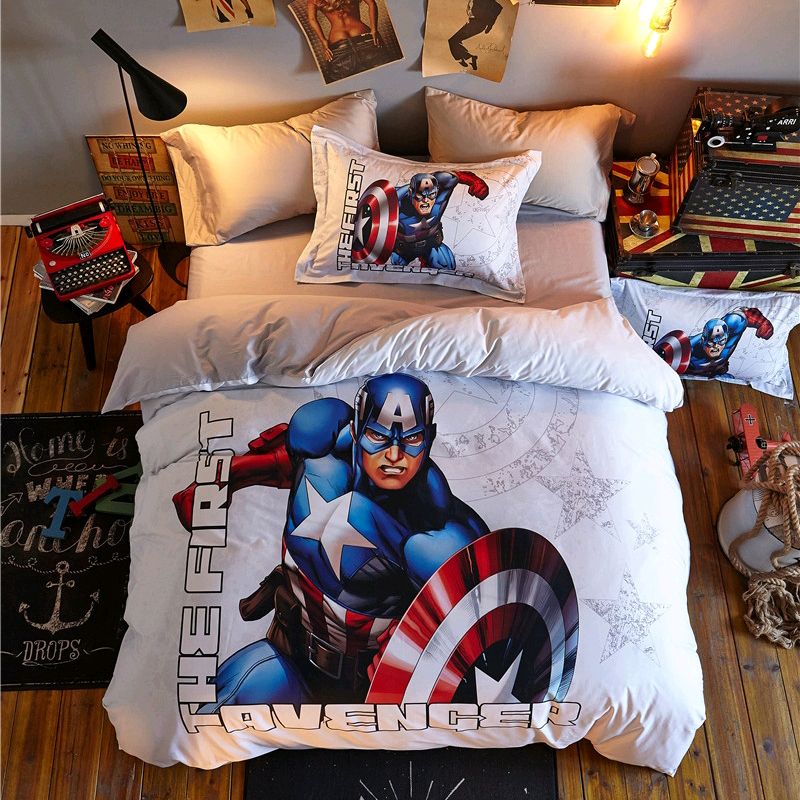 The First Avenger Bedding Set For Kids Duvet Covers Pillowcases Bedroom Decor Double Queen Boys Home
