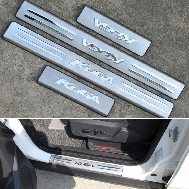 2020 Stainless Steel Door Sill Side Scuff Plate Trim Covre For Ford