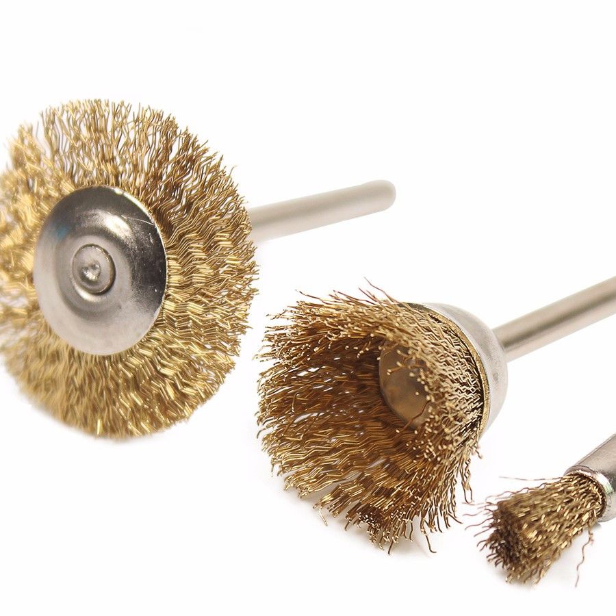 2021 Brass Steel Wheel Dremel Wire Brush Set For Dremel Tools