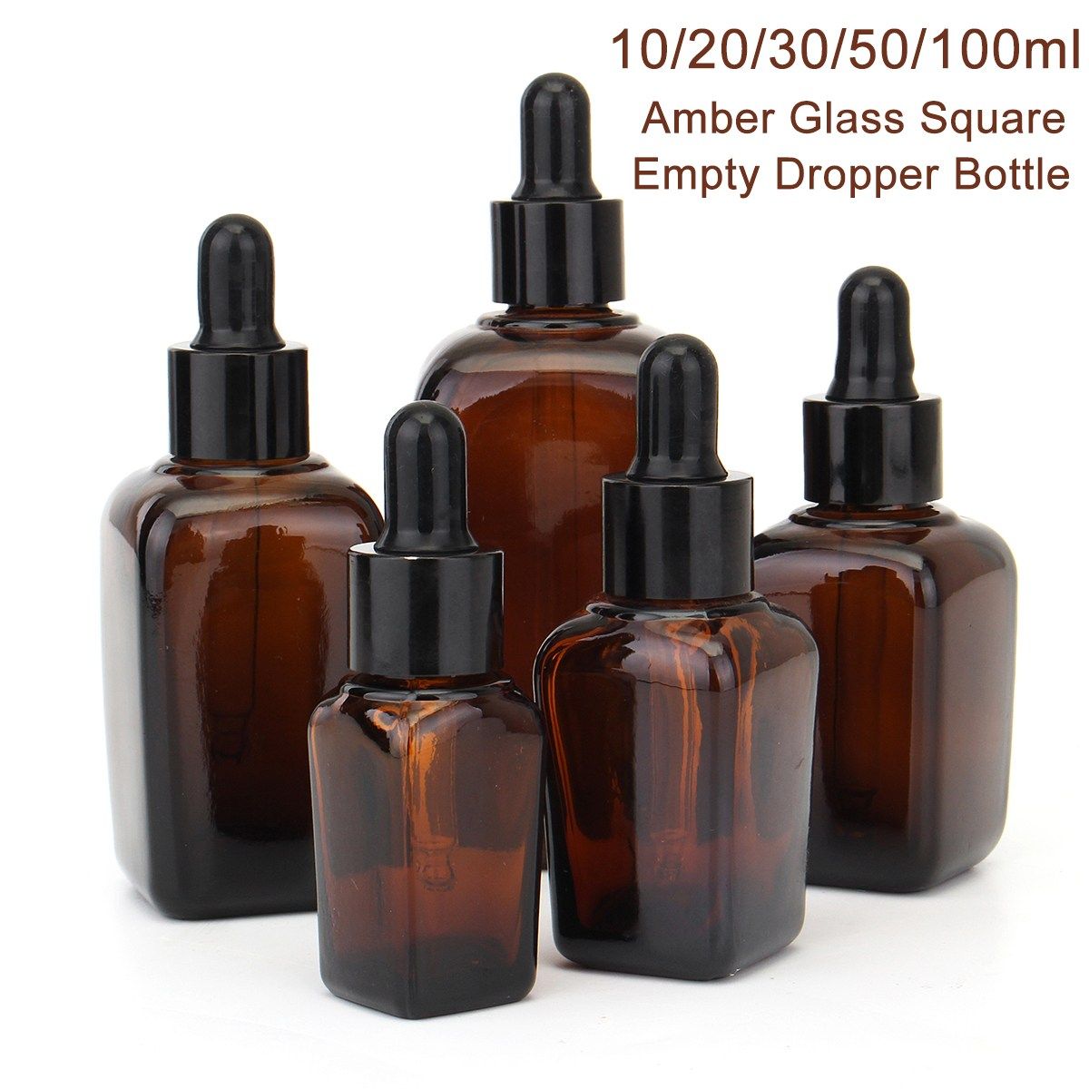 SeaAZqurtles Amber GLASS DROPPER BOTTLES 1-5ml Drop Pipette Aromatherapy Eye Ear E B1X0 B8T7 - Foto 4