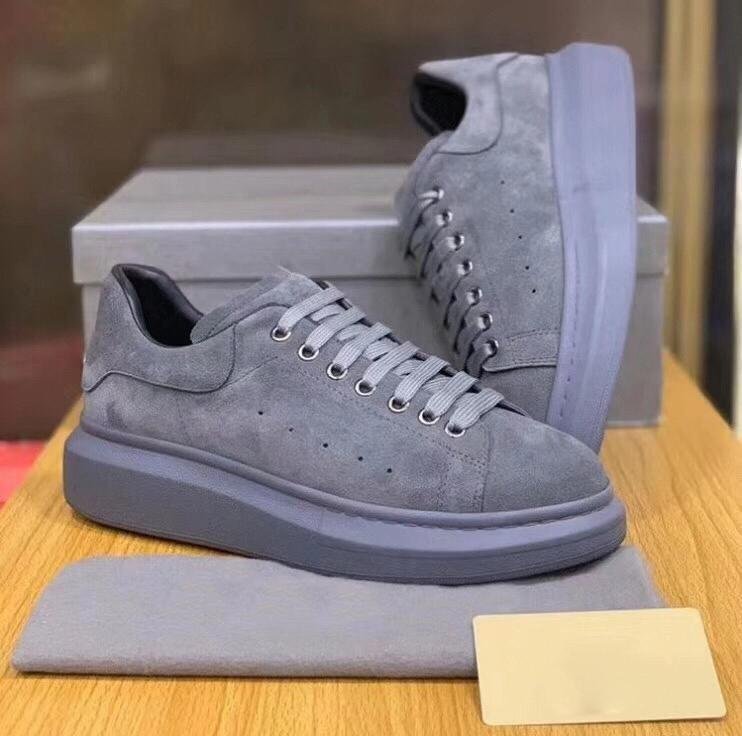 Grey Suede Designer Shoes Sneakers With Alexander Box