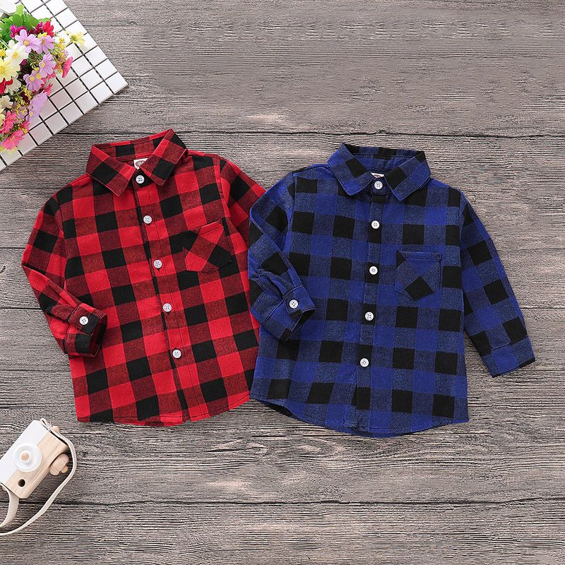 Kids Long Sleeve Shirts Baby Boy Lapel Tops Kids Designer Leisure
