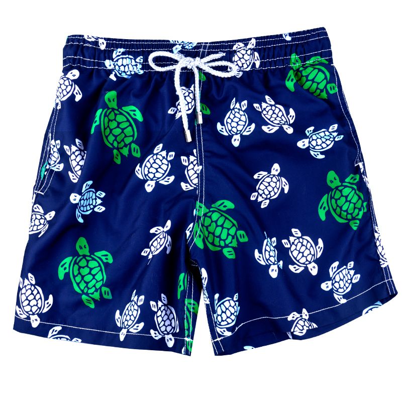 2021 Navy Blue Fi New Arrival Turtle Design Mens Shorts Surf Board