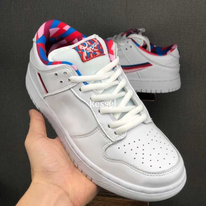 New SB Dunk Parra X Skateboard Shoe White Pink Furry