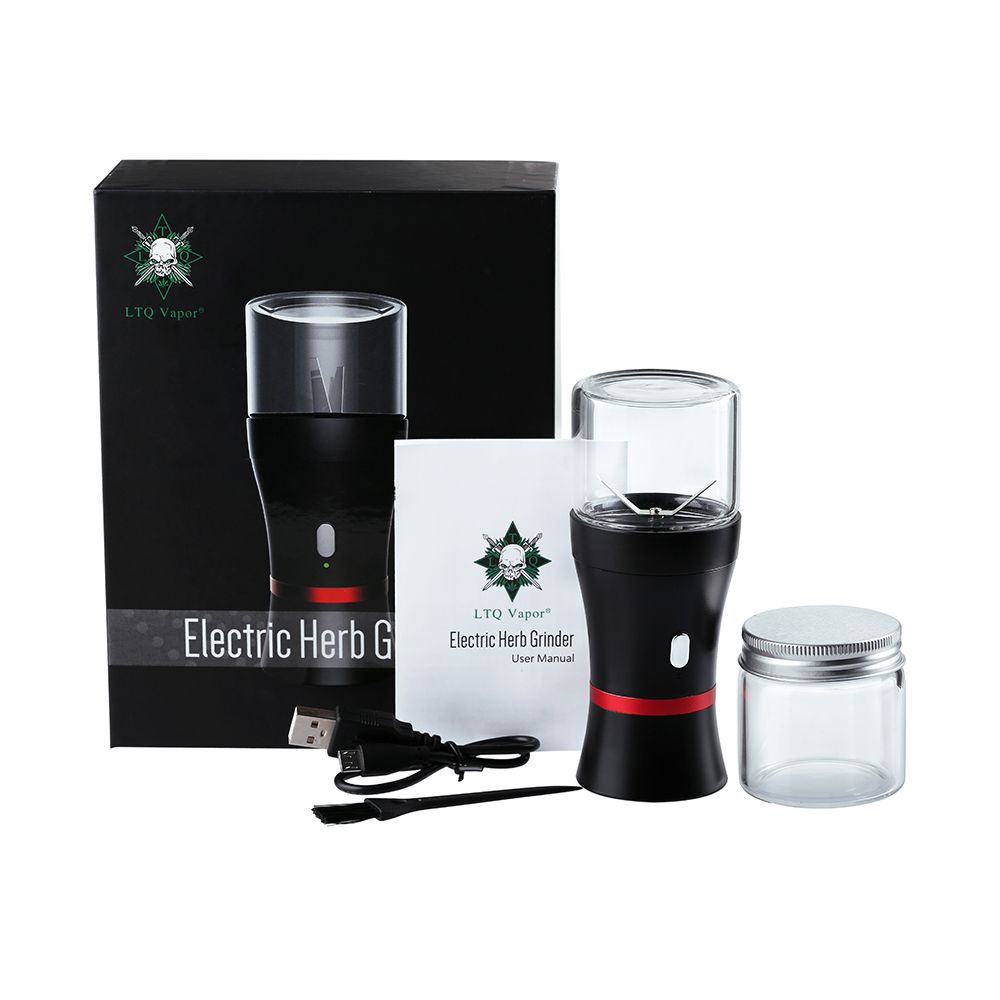LTQ Black Electric Herb Grinder With Usb Cable Vapor Crusher Herbal