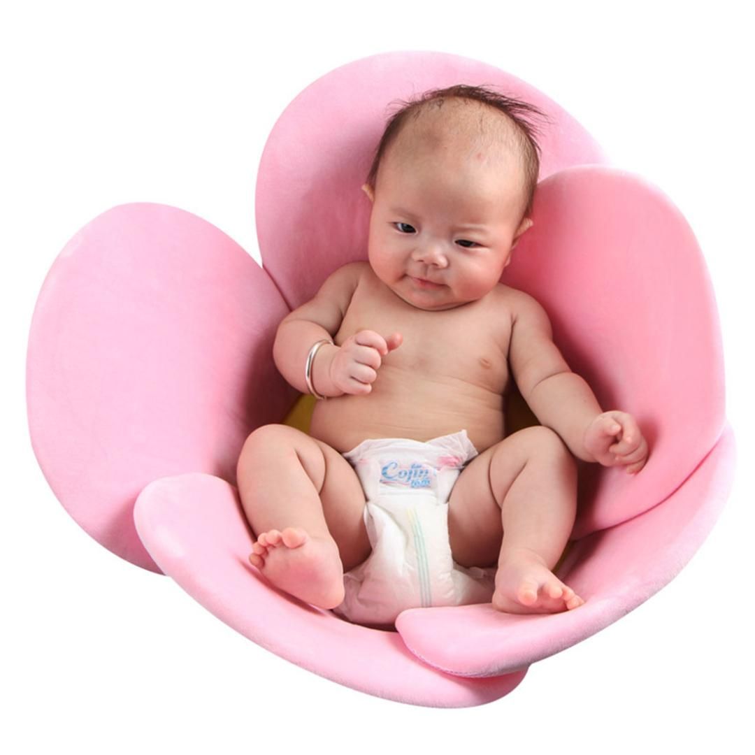 2019 New Kids Bathtub Seat Pad Newborn Flower Bath Tub Petal Baby Bathing Cushion Toddler Blooming Sink Bath Baby Play Mats
