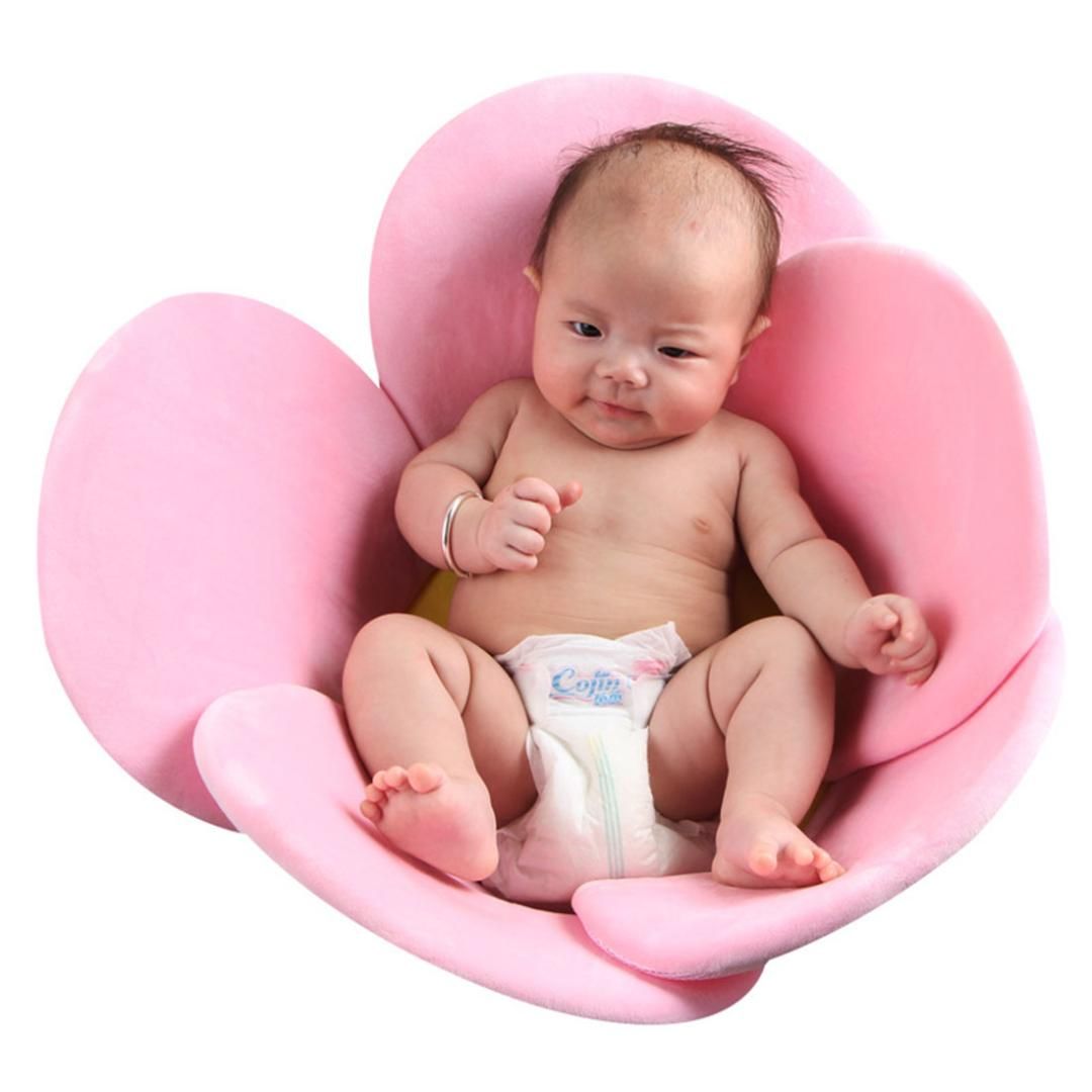 2019 New Kids Bathtub Seat Pad Newborn Flower Bath Tub Petal Baby Bathing Cushion Toddler Blooming Sink Bath Baby Play Mats