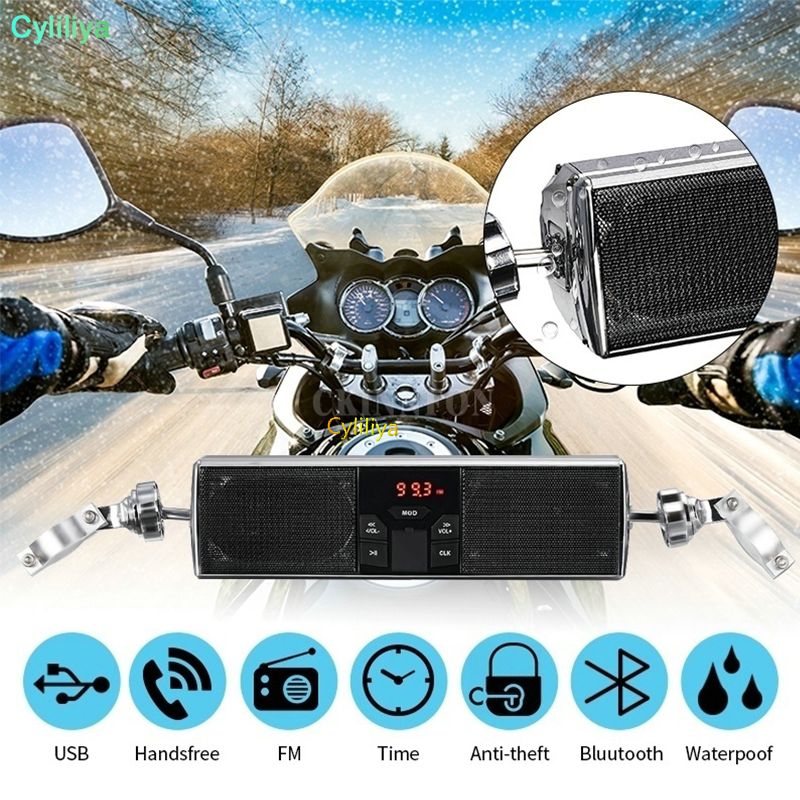2020 Bluetooth Motorcycle MP3 Music LED Player Speakers Motorbike ...