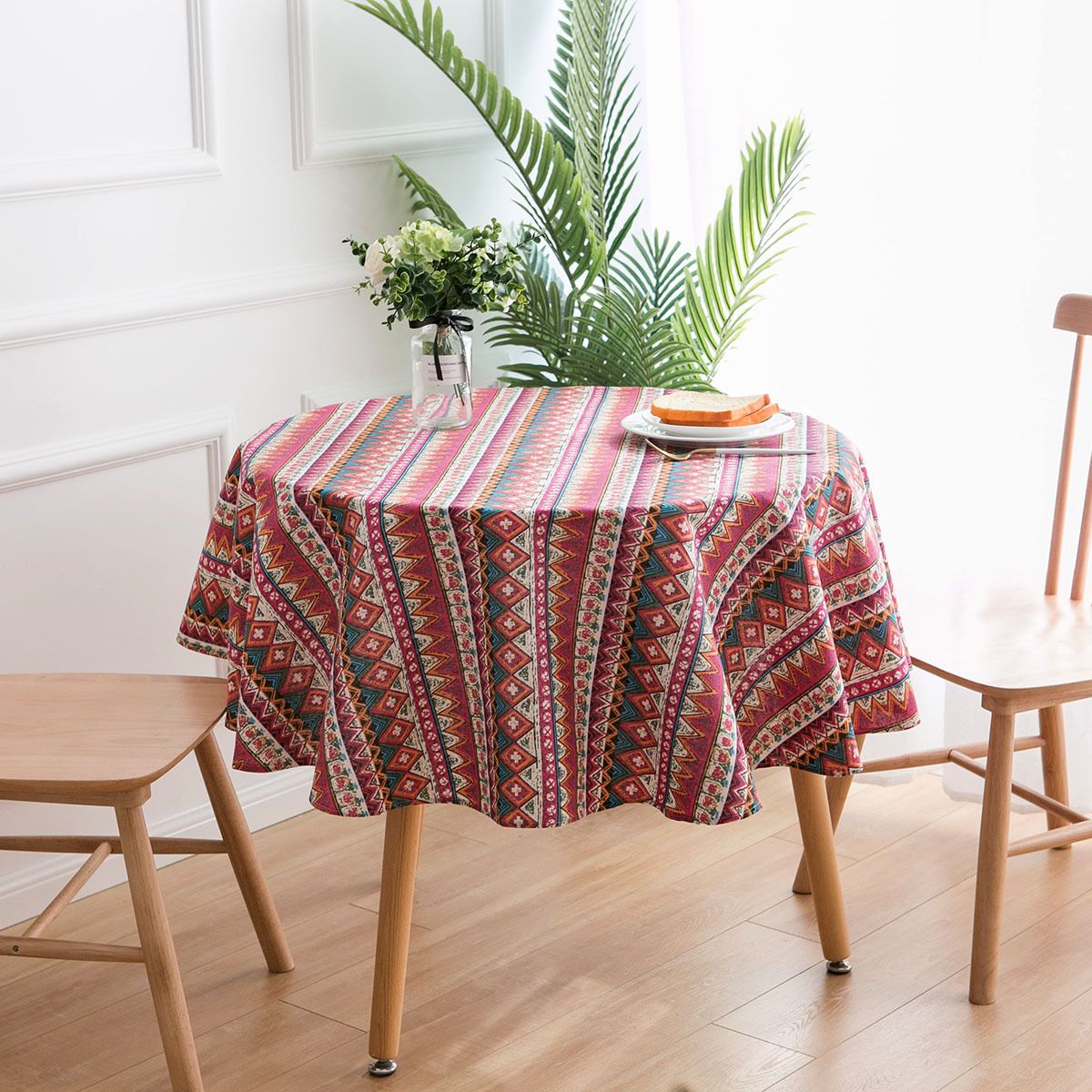 Table Cloth Round Cotton And Linen Tablecloth Fabric Home Small Fresh Printed Tablecloth Round Table Free Shipping