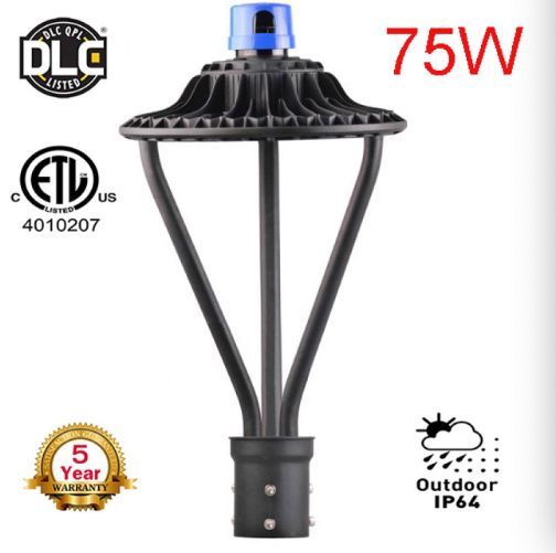 75w Led Area Light With Photocell Post Top Lamps Parking Lot Lighting Fixtures Outdoor Wall Mounted Street Lights Ip65