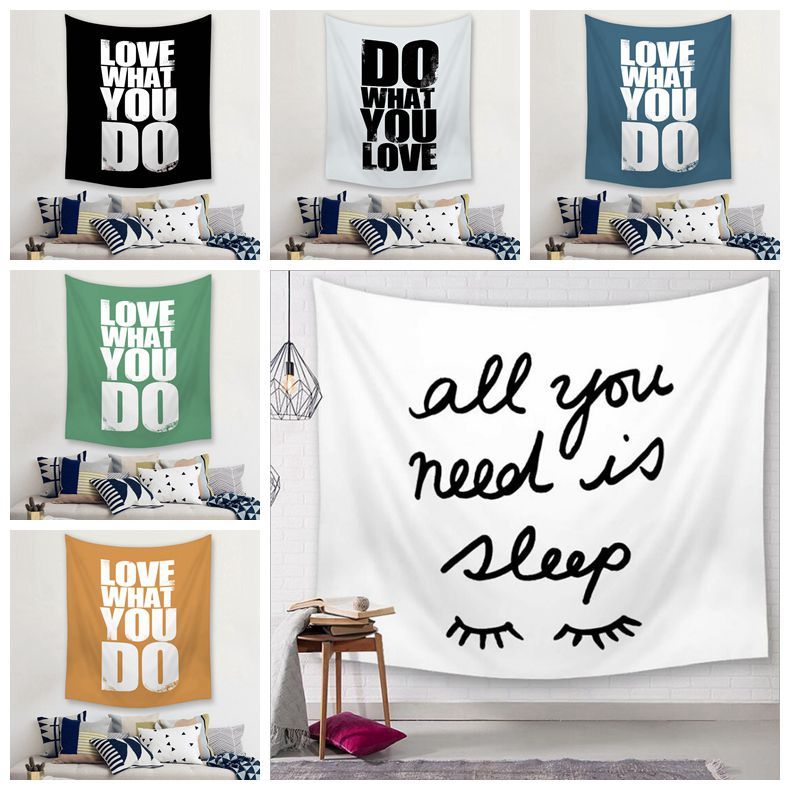 Quote Wall Hanging Decoration Modern Headboard Tapestry Bedroom Bedside Tenture Mural Word