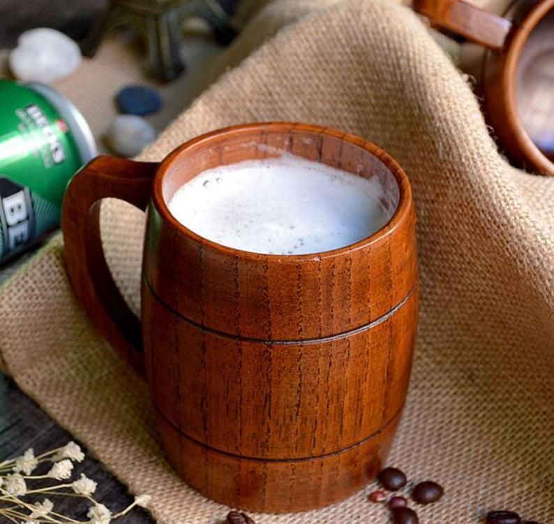 Classic Style Natural Wood Cup Wooden Beer Mugs Drinking For Party Classic Style Natural Wood Cup Wooden Beer Mugs Drinking For Party Novelty Gifts Eco Friendly 350ml Coffee Set Of 4 6 From