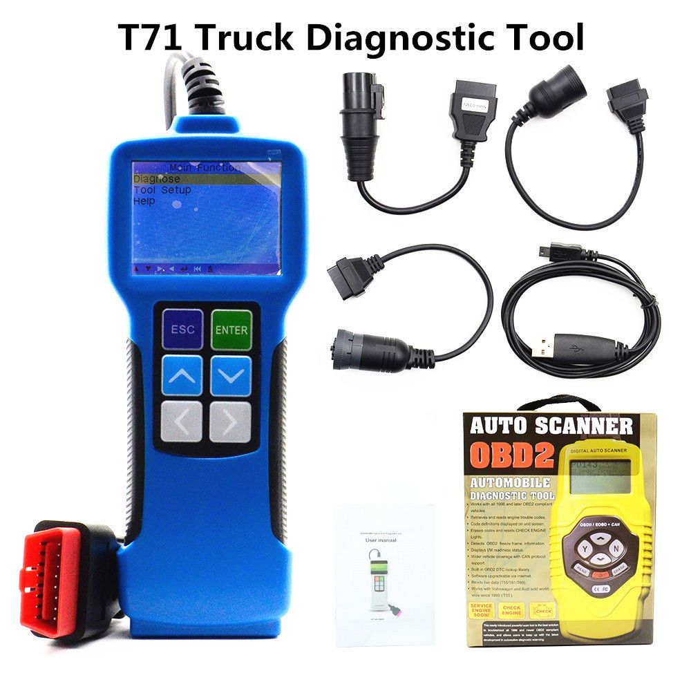 Truck Diagnostic Tool T71 Heavy Duty Code Reader Universal Diesel Heavy