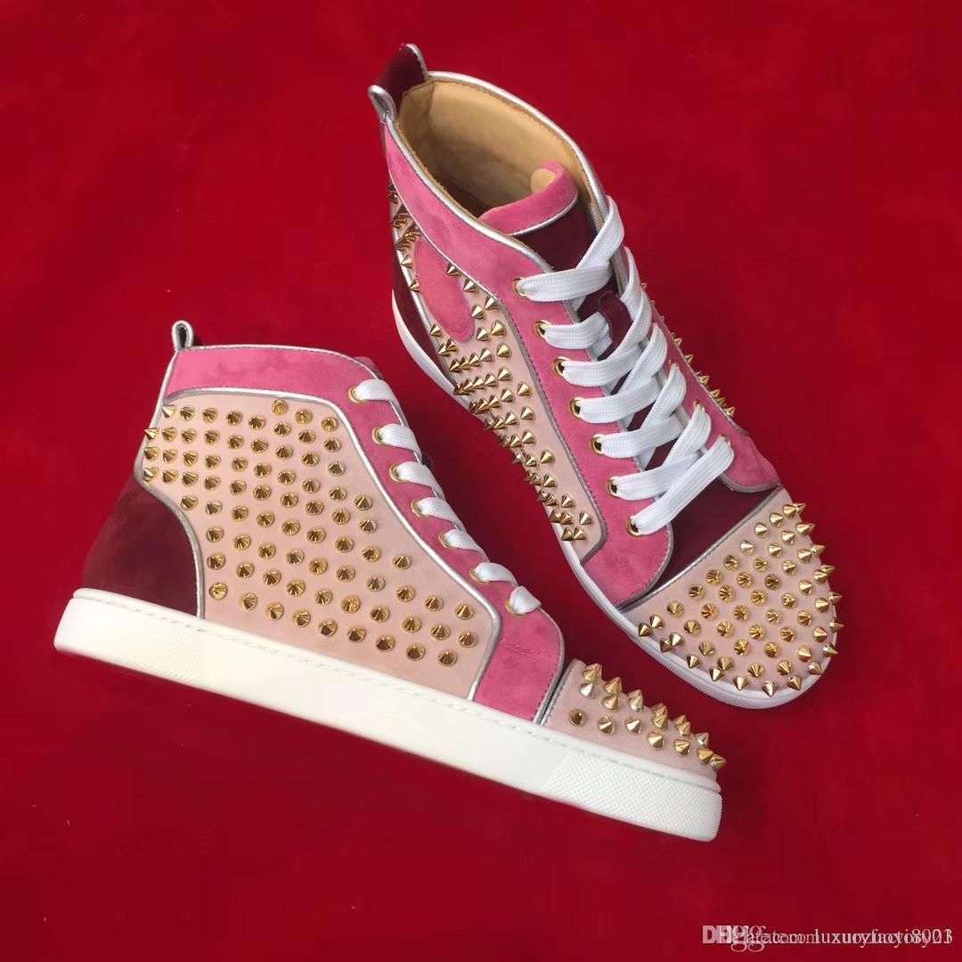 gold red bottom sneakers