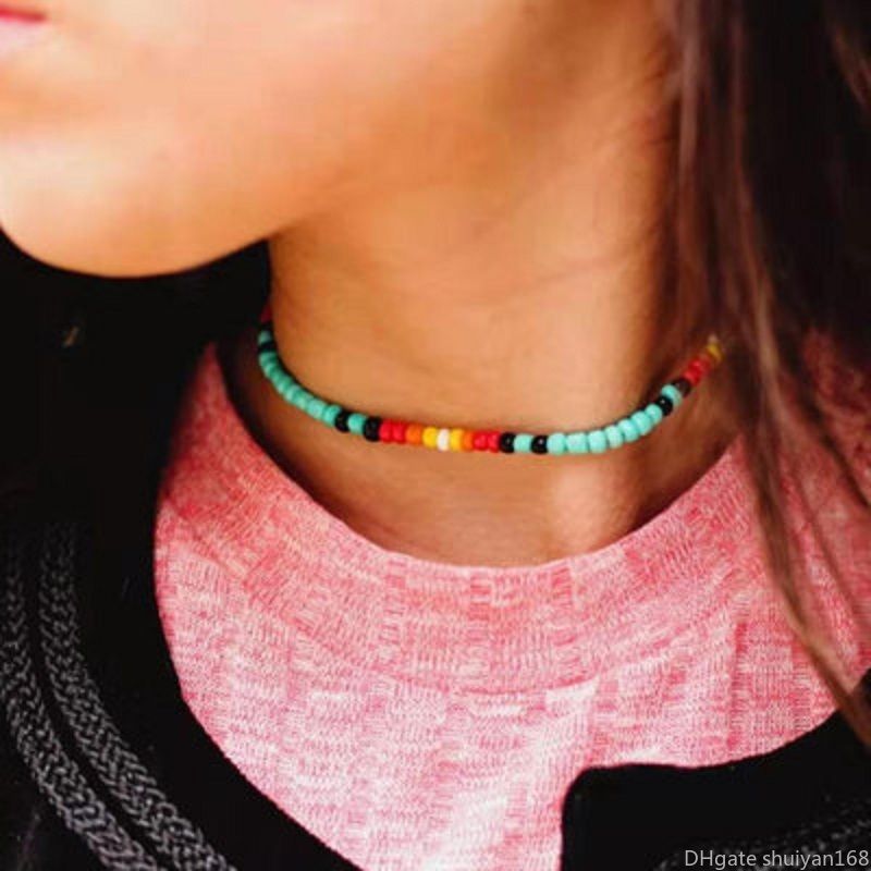 2020 Vsco Girl Boho Beads Choker Necklace Fashion Beach Colorful Short