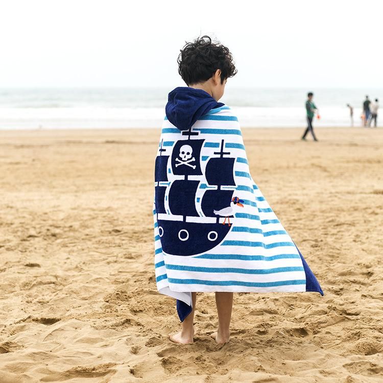 Womens Beach Towel Bath Towels A Formaldehyde Free Children Can Wear Cotton Hooded Cloak 12776cm Long Animal Printing