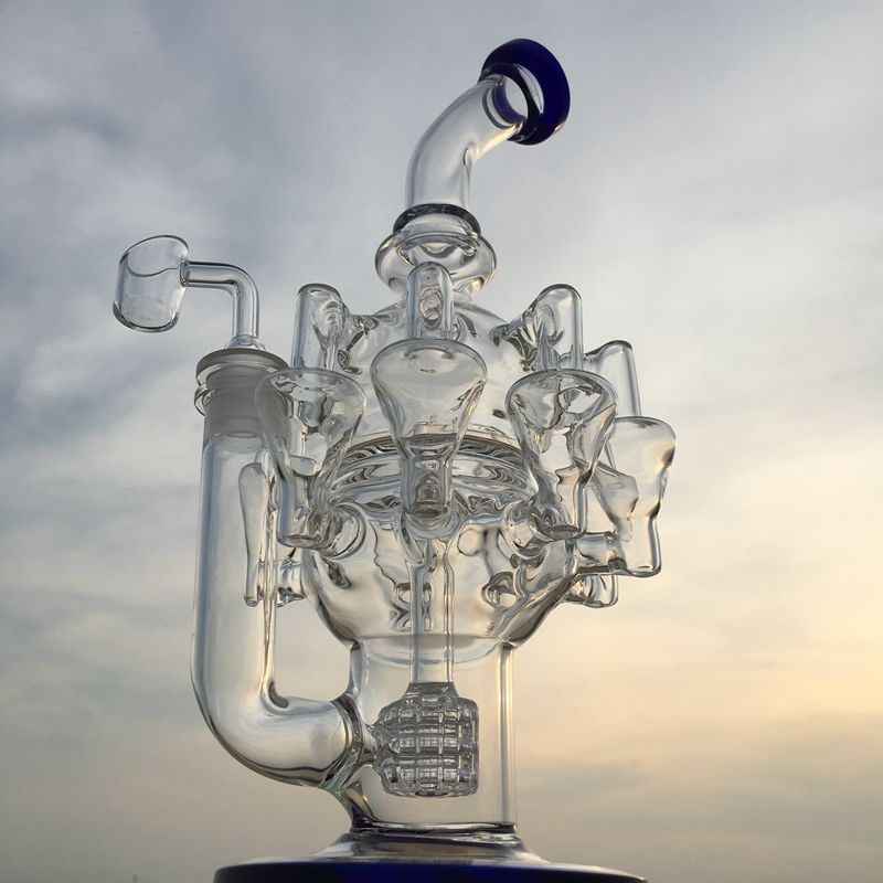 2020 30cm Height Octopus Arms Recycler Bong Waterpipe Matrix Percolator