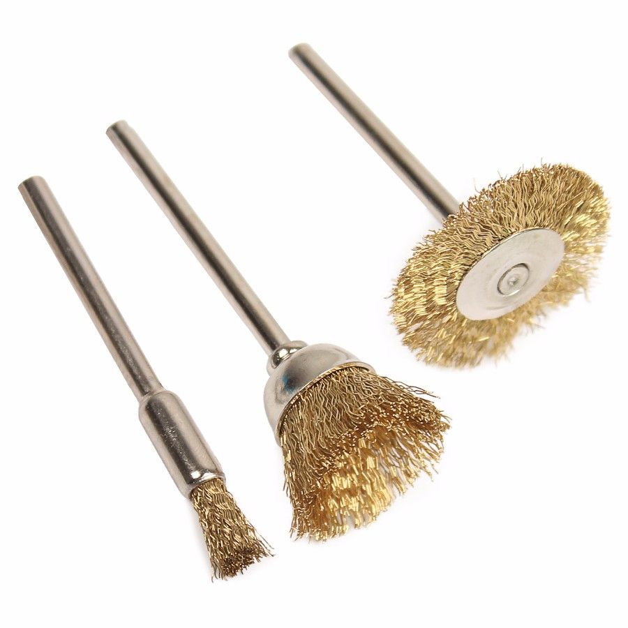 2021 Brass Steel Wheel Dremel Wire Brush Set For Dremel Tools