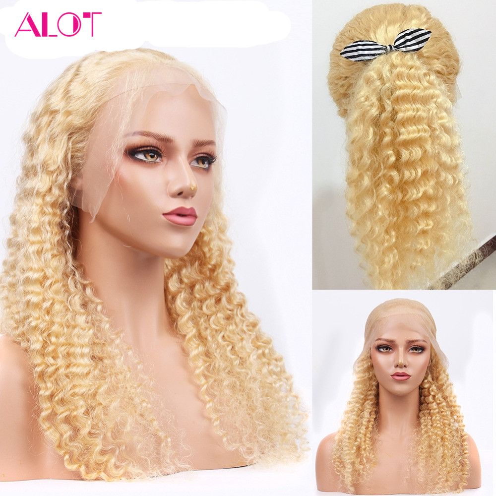 Glueless 613 Blonde Lace Front Human Hair Wigs Malaysian Loose