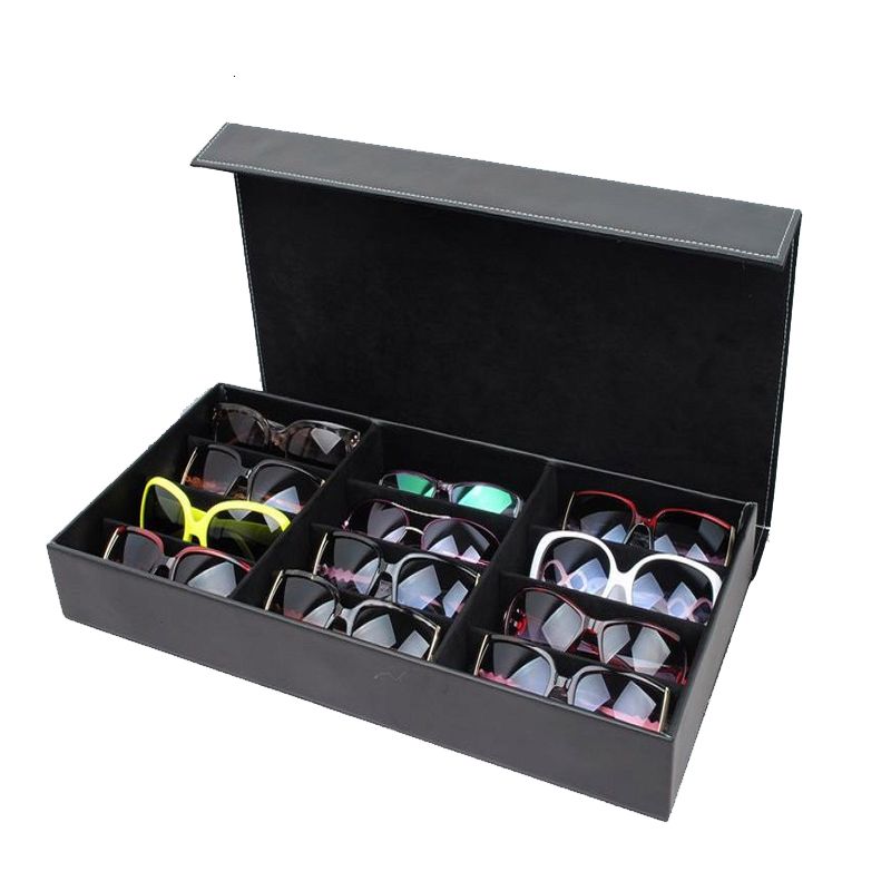 2020 HUNYOO 12 Grid Sunglasses Storage Box Organizer Glasses Display