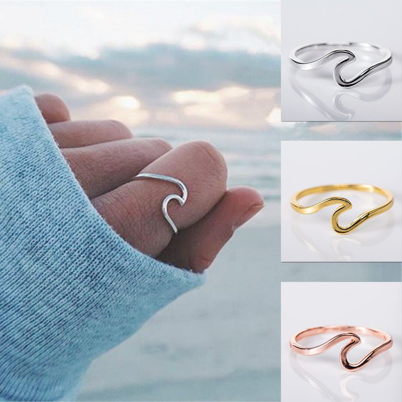 Wholesale Simple Wave Shape Ring Factory Direct Women Wedding