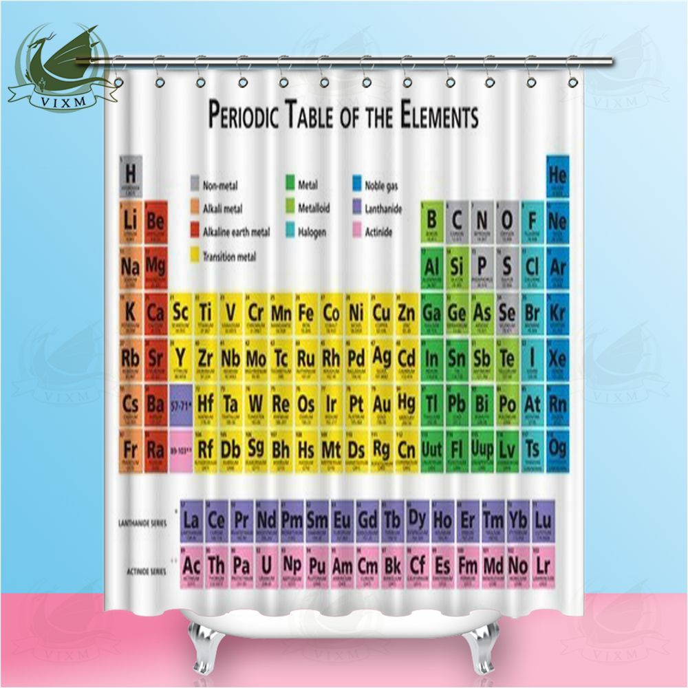 Vixm Mendeleev Chemical Element Periodic Table Multicolor Shower Curtains Polyester Fabric Curtains For Home Decor