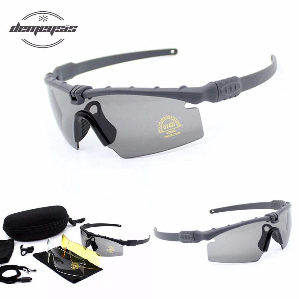 2021 Tactical Glasses Army Sunglasses 3lens Shooting Glasses Airsoft
