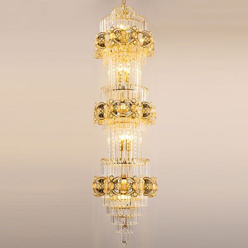 Moderne Salon De Lobby Cristal Luxe Éclairages Led Villa Lustres Simple Style Grands Hôtel Lustre Européen Bâtiment Duplex Lampes QCroxBWEde