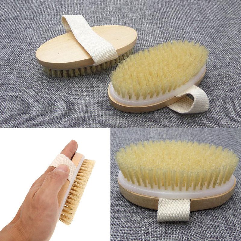 2021 Hot Dry Skin Body Soft Natural Bristle Brush Wooden Bath Shower Bristle Brush SPA Body