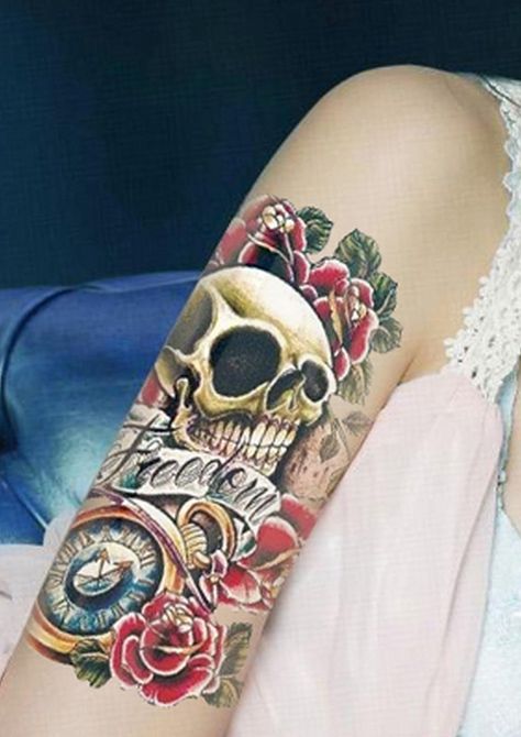 Pocket Watch Waterproof Temporary Tattoos Men Peony Tatouage Temporaire Femme Henna Tatoo Rouge A Levre Maquiagem Pesca Temporary Sleeve Tattoo