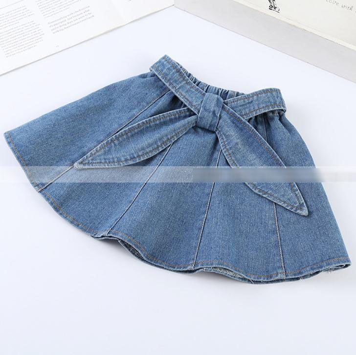 2020 New Summer Baby Girls Jeans Skirt Kids Bowknot Denim Skirt