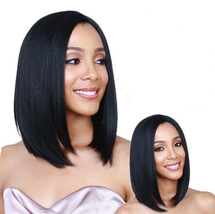 Fashion Ladies Black Short Straight Hair Bobo Hair Style Short
