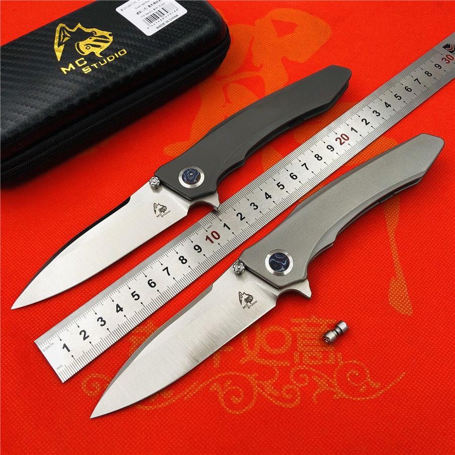 MAXACE Original Midnight Cat Folding Knife M390 Steel In One Titanium