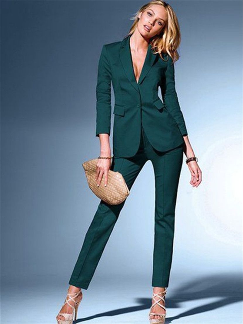 womens dark green trousers