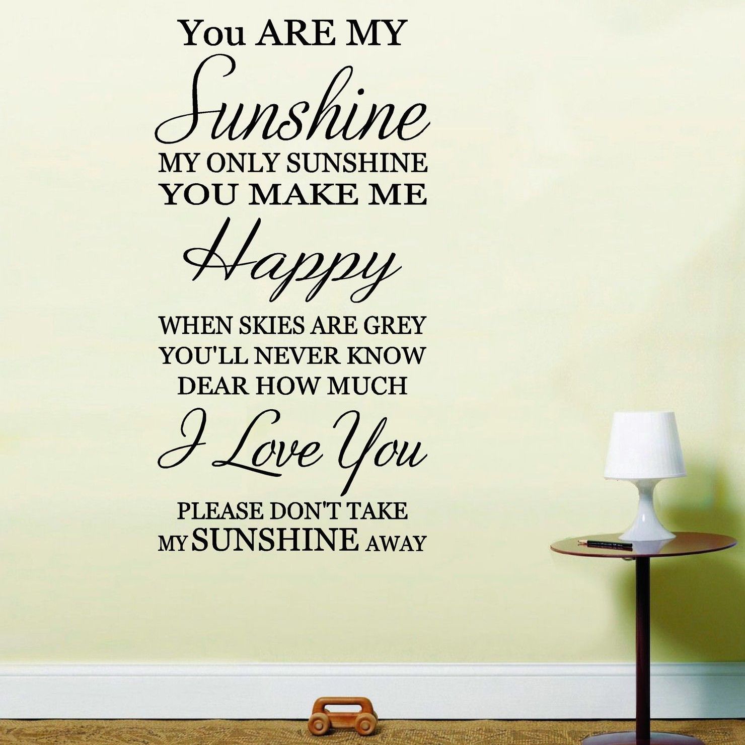 You Are My Sunshine Wall Art Sticker Inspirational E Painting Stickers Vinyl Decor Decals