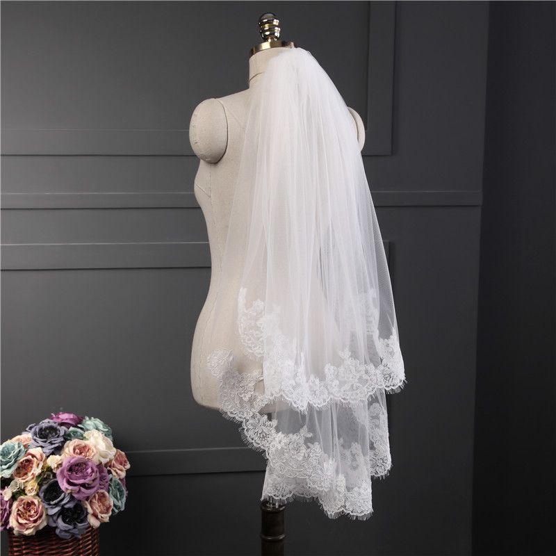 Chic Small Veils For Wedding Tiered Elbow Length Wedding Veils Short