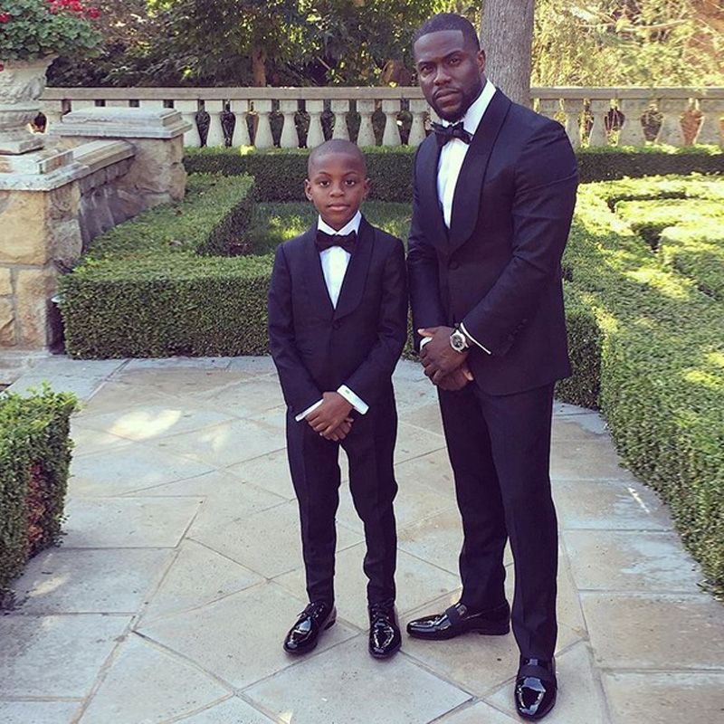 Cheap Black Father And Son'S Prom Tuxedos One Button Trim Fit Two ...