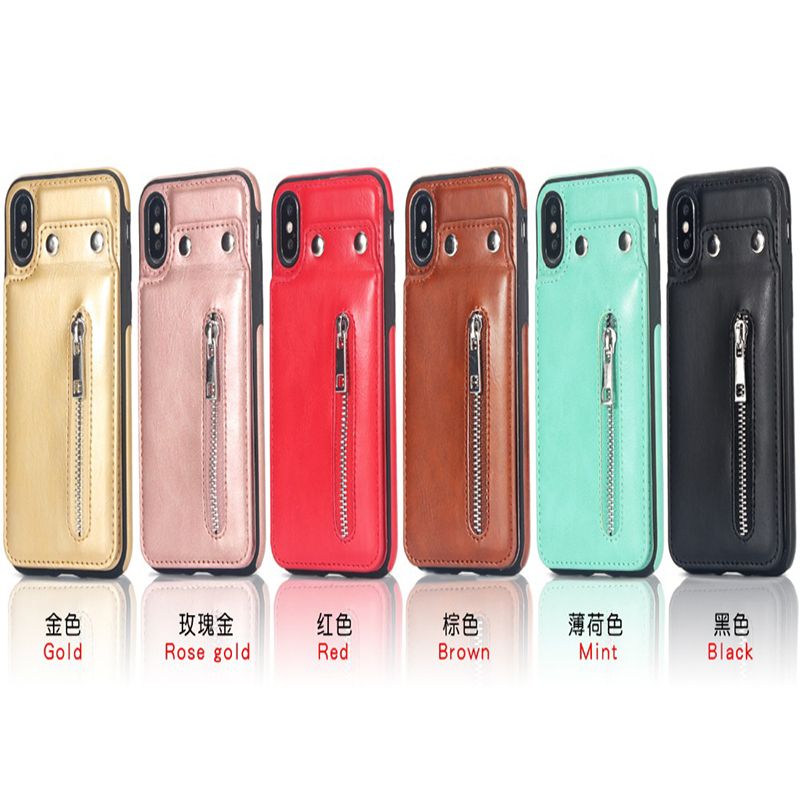 cases for iphone x 8 7 6s 6 plus 5s se fashion zipper leather phone