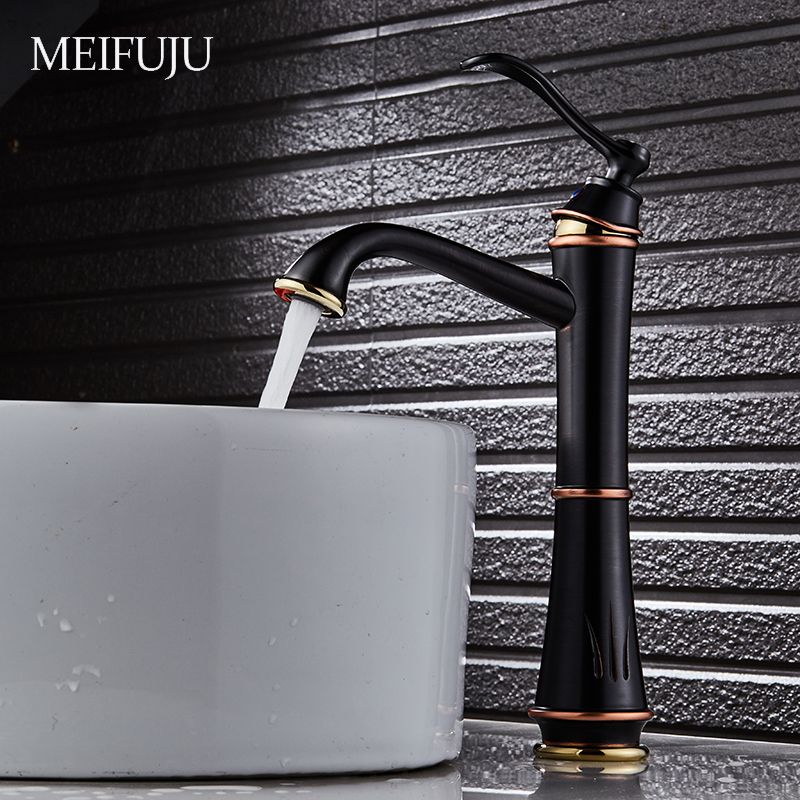 2019 Single Lever Basin Faucet Chrome Brass Bathroom Faucet Black