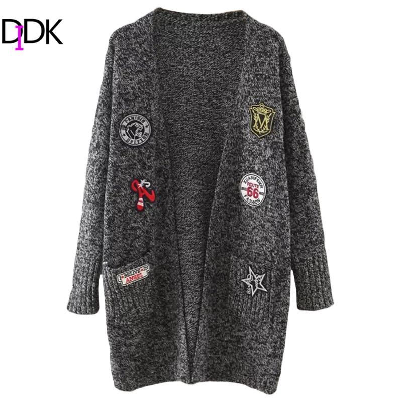 DIDK Womens Cardigan Sweaters Ladies Autumn Long Sleeve Marled Knit Patch Open Front Long Cardigan With Pockets Online with $36.36/Piece on Ranrui\u0027s Store