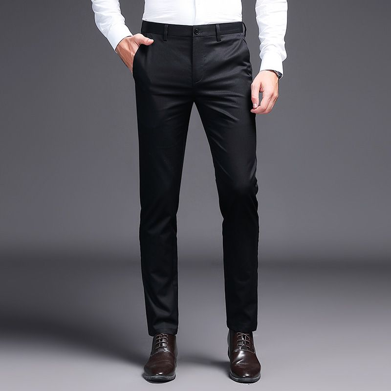 2021 2019 Men Dress Pants Khaki Suit Pants Fashion Brand Black Business Trousers Straight Work ...