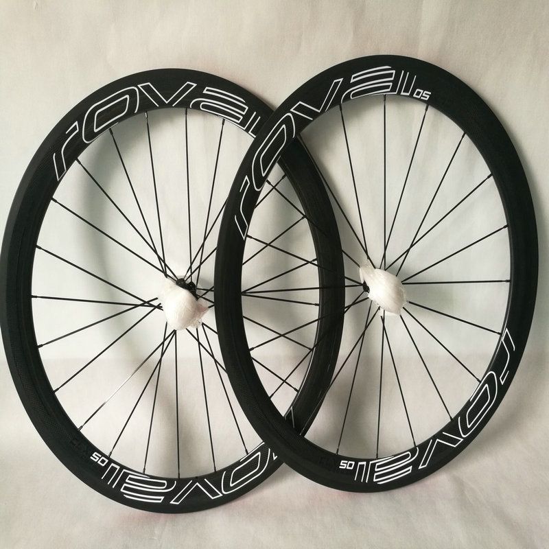 Light Weight 700C Full Carbon Bike Wheels Ud Matt White Rovai Cxl 50