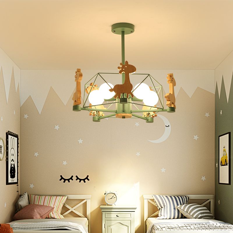 Creative Children S Room Light Fixtures Bedroom Lamp Giraffe Wood Dining Pendant Cartoon Study Led Nordic