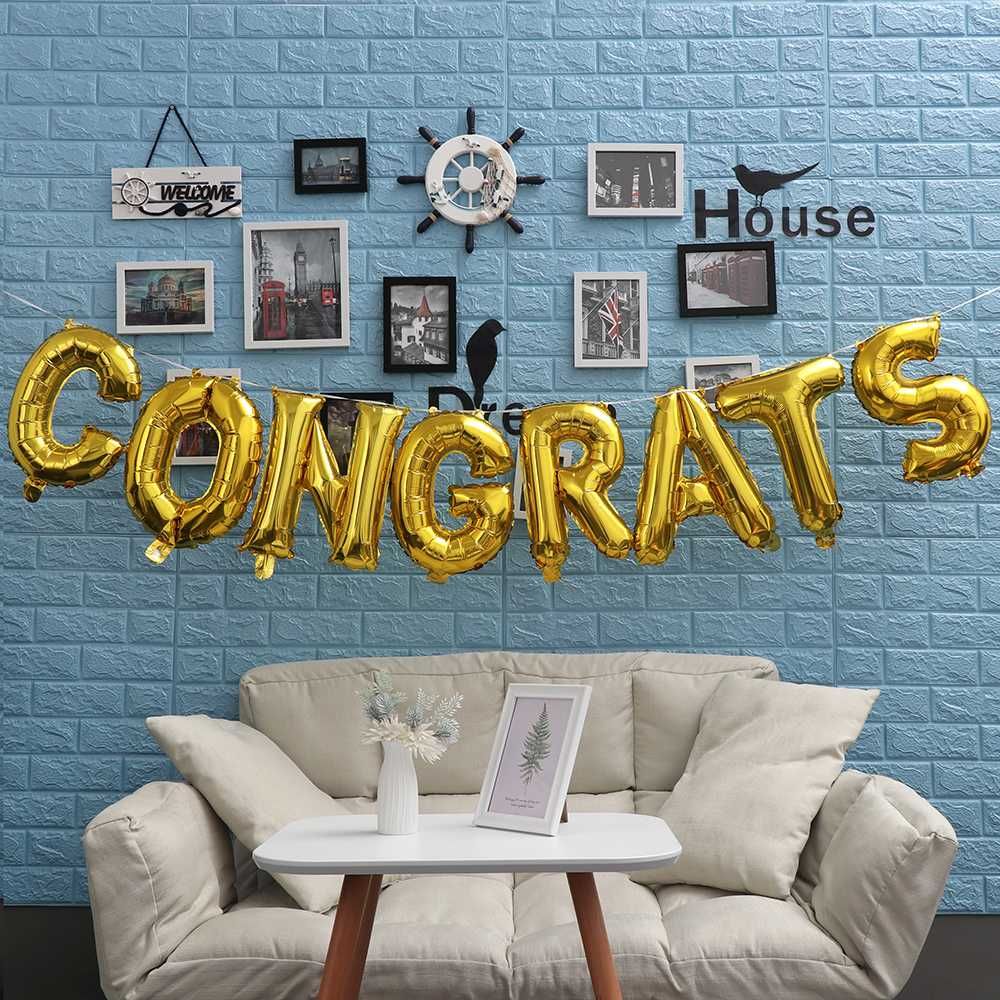 3D Rose Gold 16/" Foil Balloons CONGRATS CONGRATULATIONS LETTERS GRAD PARTY