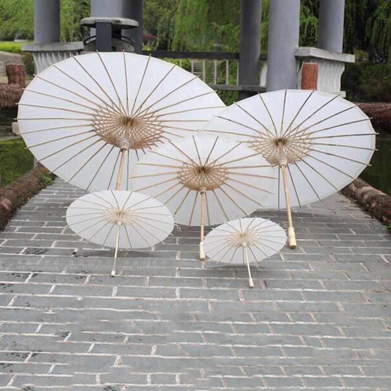 2020 2019 Bridal Wedding Parasols White Paper Umbrellas Chinese Mini