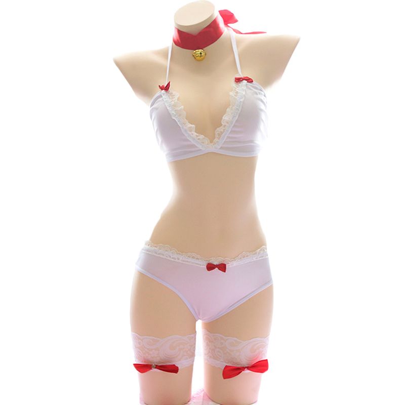 Womens Cat Lencería Unids Bikini Lolita Bell Japonesas Bragas Anime Y Cute 4 Cosplay Sujetador Sexy Collar Chicas Disfraces Conjunto Y190601 5RA4jL