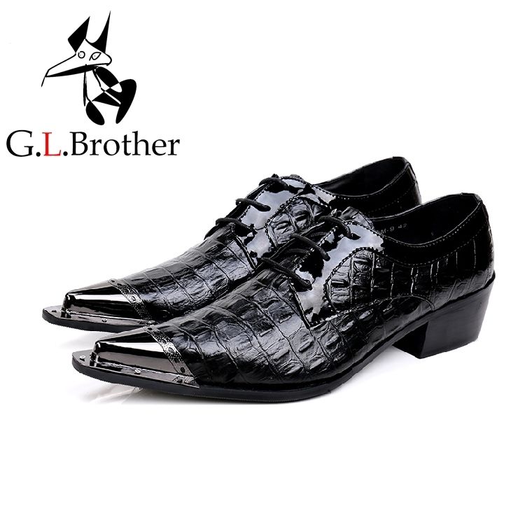 Nuevo Imitar Hombres Puntiagudos Cuero Genuino Diamante Enrejado Zapatos Vestido De Boda Dedos Tipo Cordones Los Oxford Con XN8OkZn0wP