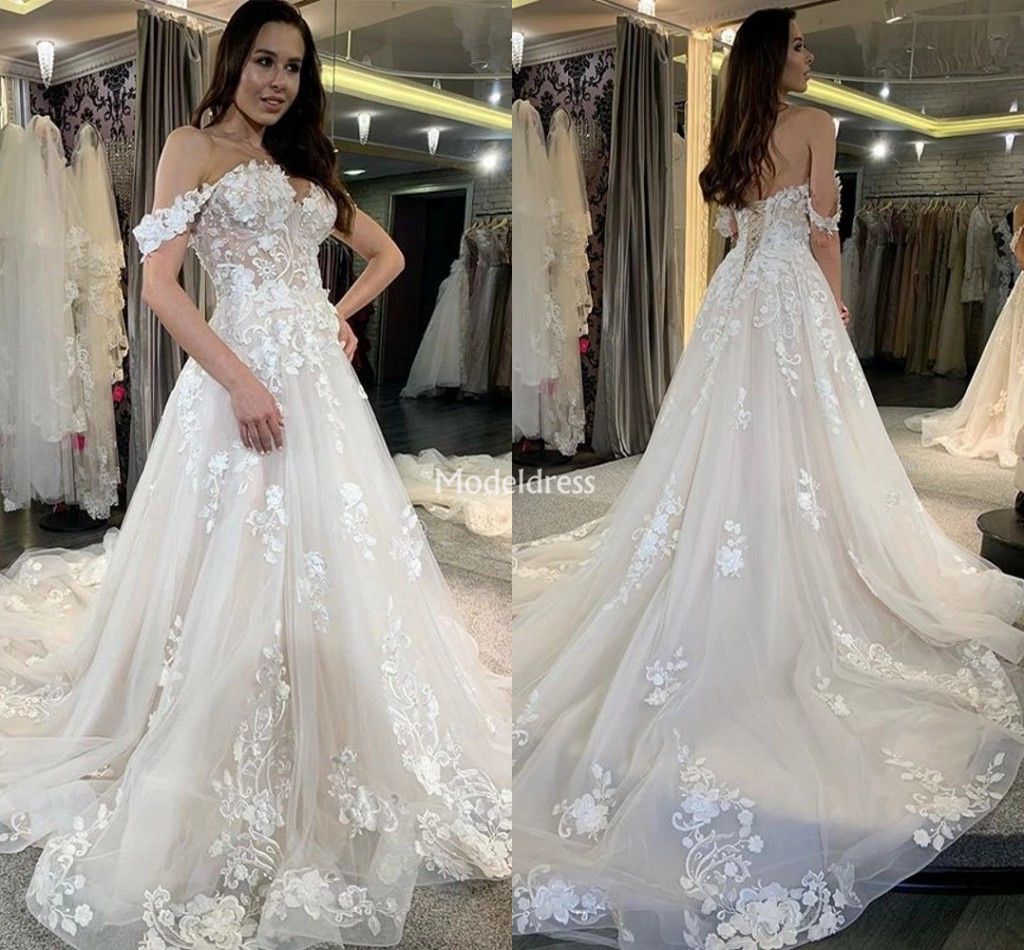 off shoulder lace gown 2020
