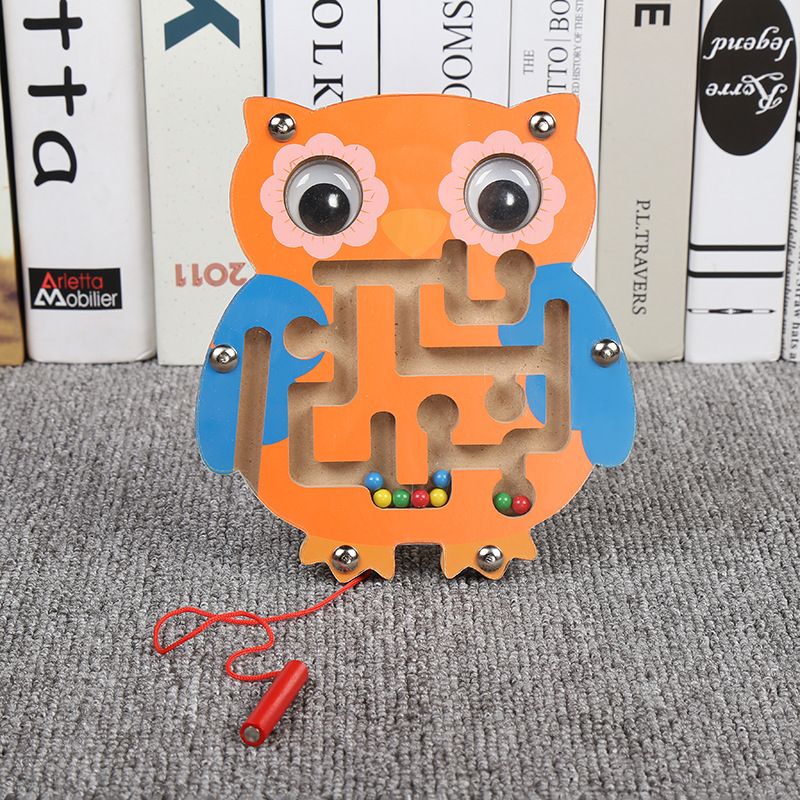 Children Magnetic Maze Toys Wooden Game Toy Wooden Intellectual Jigsaw Board Toy